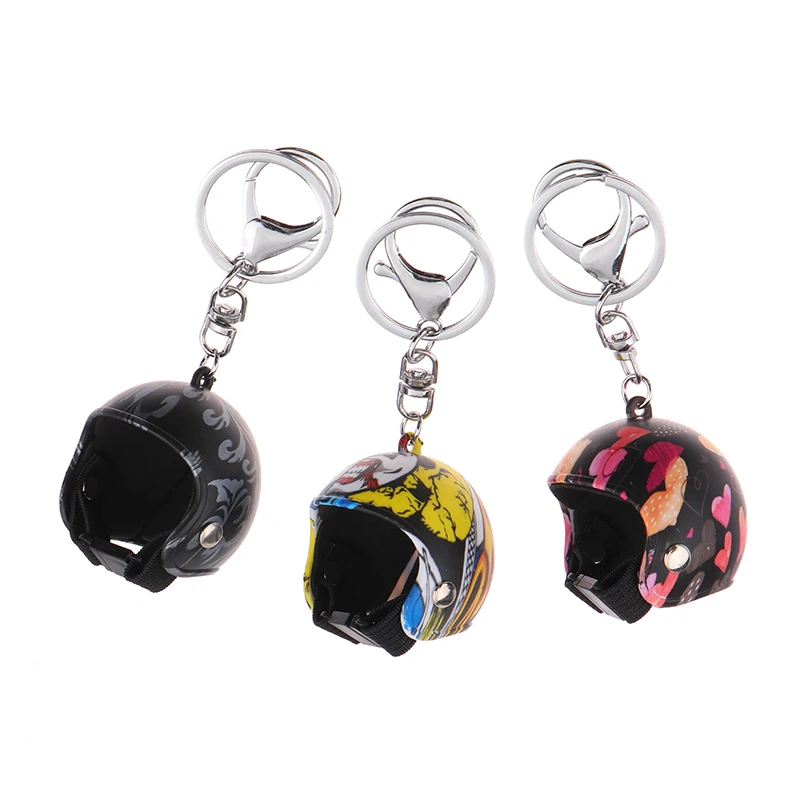 Creative Helmet Key Chain Pendant Fashion Safety Helmet Car Key Ring Bag Charm Decoration Motorcycle Club Fan Gift