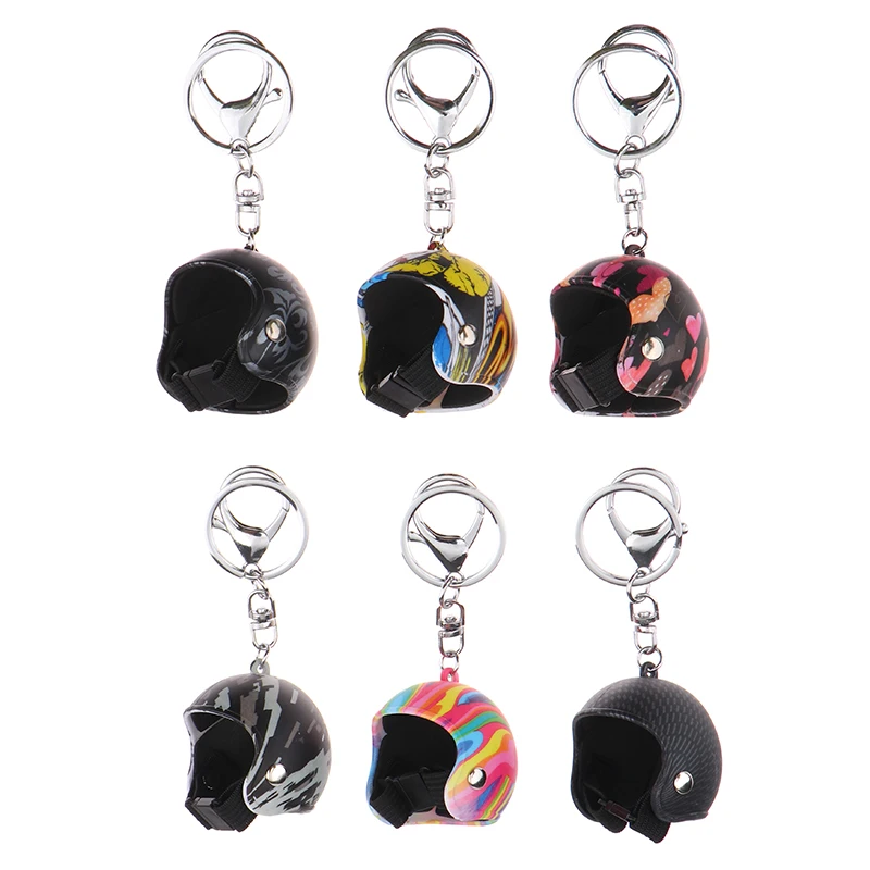 Creative Helmet Key Chain Pendant Fashion Safety Helmet Car Key Ring Bag Charm Decoration Motorcycle Club Fan Gift