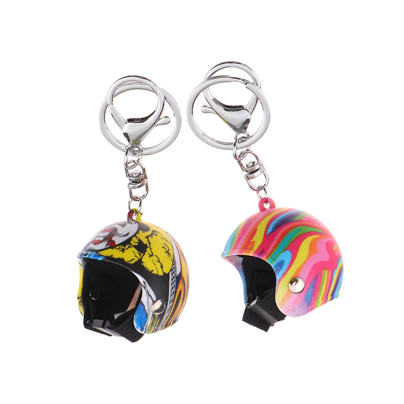 Creative Helmet Key Chain Pendant Fashion Safety Helmet Car Key Ring Bag Charm Decoration Motorcycle Club Fan Gift