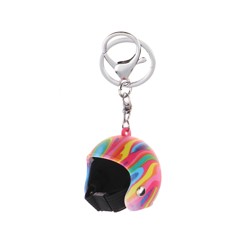 Creative Helmet Key Chain Pendant Fashion Safety Helmet Car Key Ring Bag Charm Decoration Motorcycle Club Fan Gift