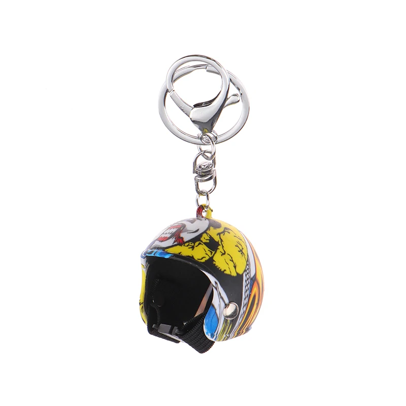 Creative Helmet Key Chain Pendant Fashion Safety Helmet Car Key Ring Bag Charm Decoration Motorcycle Club Fan Gift