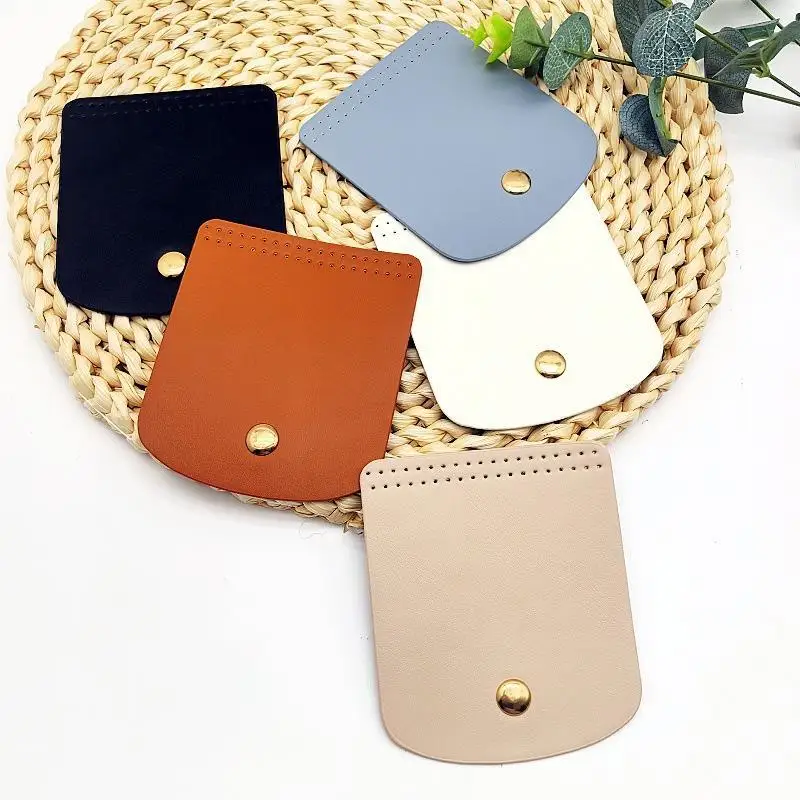 Bag Flap Cover Women's Crochet Bag Accessories DIY PU Leather Flap Material Crochet Handbag Bag Parts For Knitted Bag