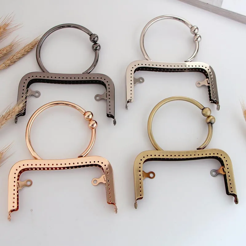 KISSDIY 10pcs 12.5CM Antique Bronze Light Golden Big Ring handle Metal Purse Frame Kiss Clasp for Handbag Accessories wholesale