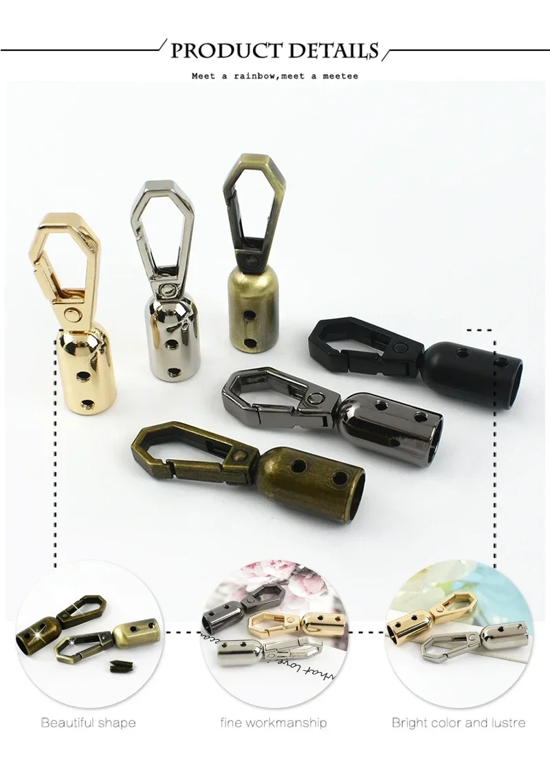 2/4/10/20Pcs Metal Bag Buckles Strap Cord Lock Tassel Cap Clip Clasp for Bags Straps Handbag Decor Hook Hardware Accessories