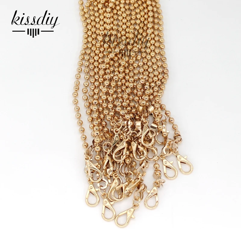Kissdiy 10pcs 120CM/ 47" Long Ball Metal Chain For Purses Bag DIY, Antique Brass Bronze ,Hight Quality Purse Accessory