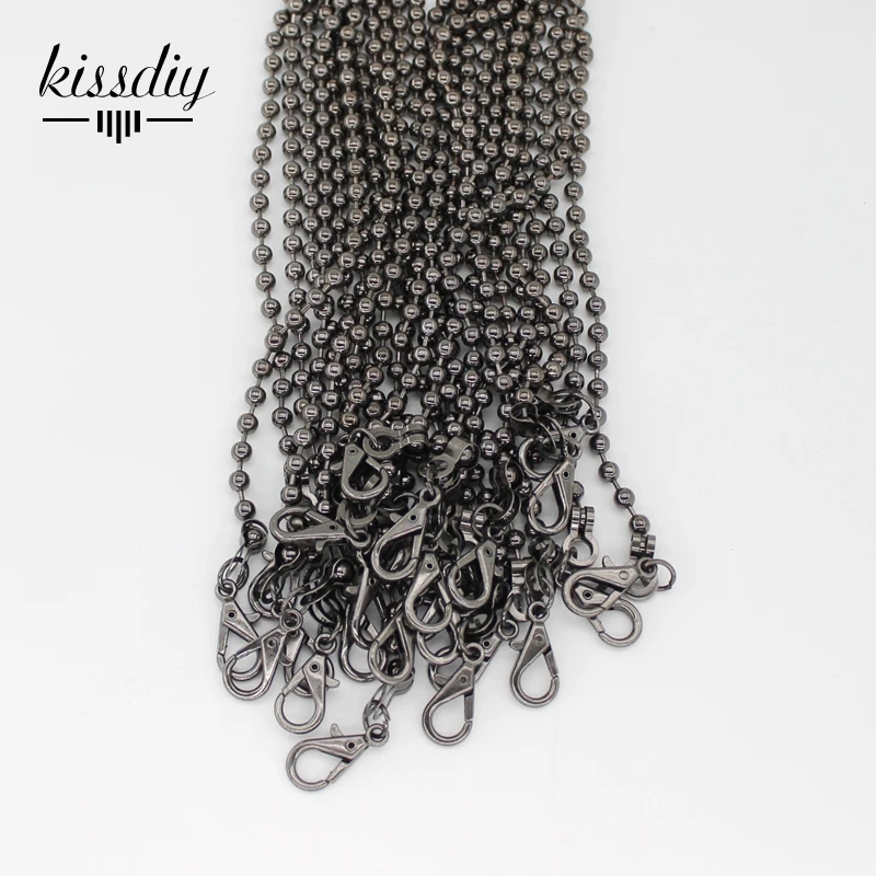 Kissdiy 10pcs 120CM/ 47" Long Ball Metal Chain For Purses Bag DIY, Antique Brass Bronze ,Hight Quality Purse Accessory