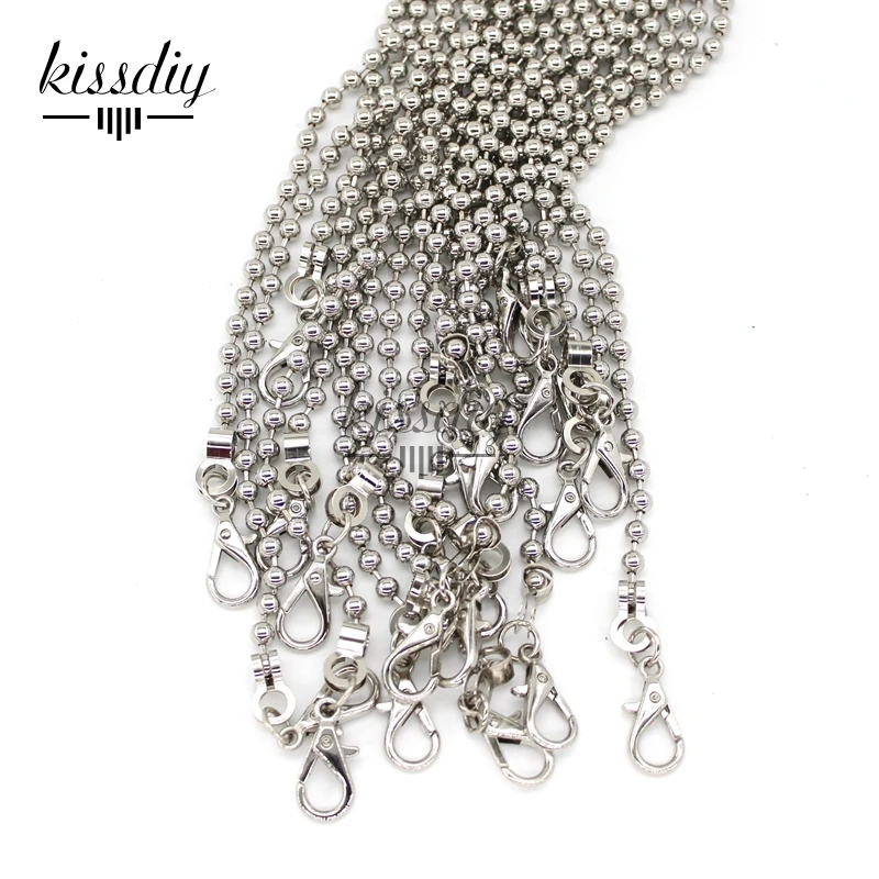 Kissdiy 10pcs 120CM/ 47" Long Ball Metal Chain For Purses Bag DIY, Antique Brass Bronze ,Hight Quality Purse Accessory