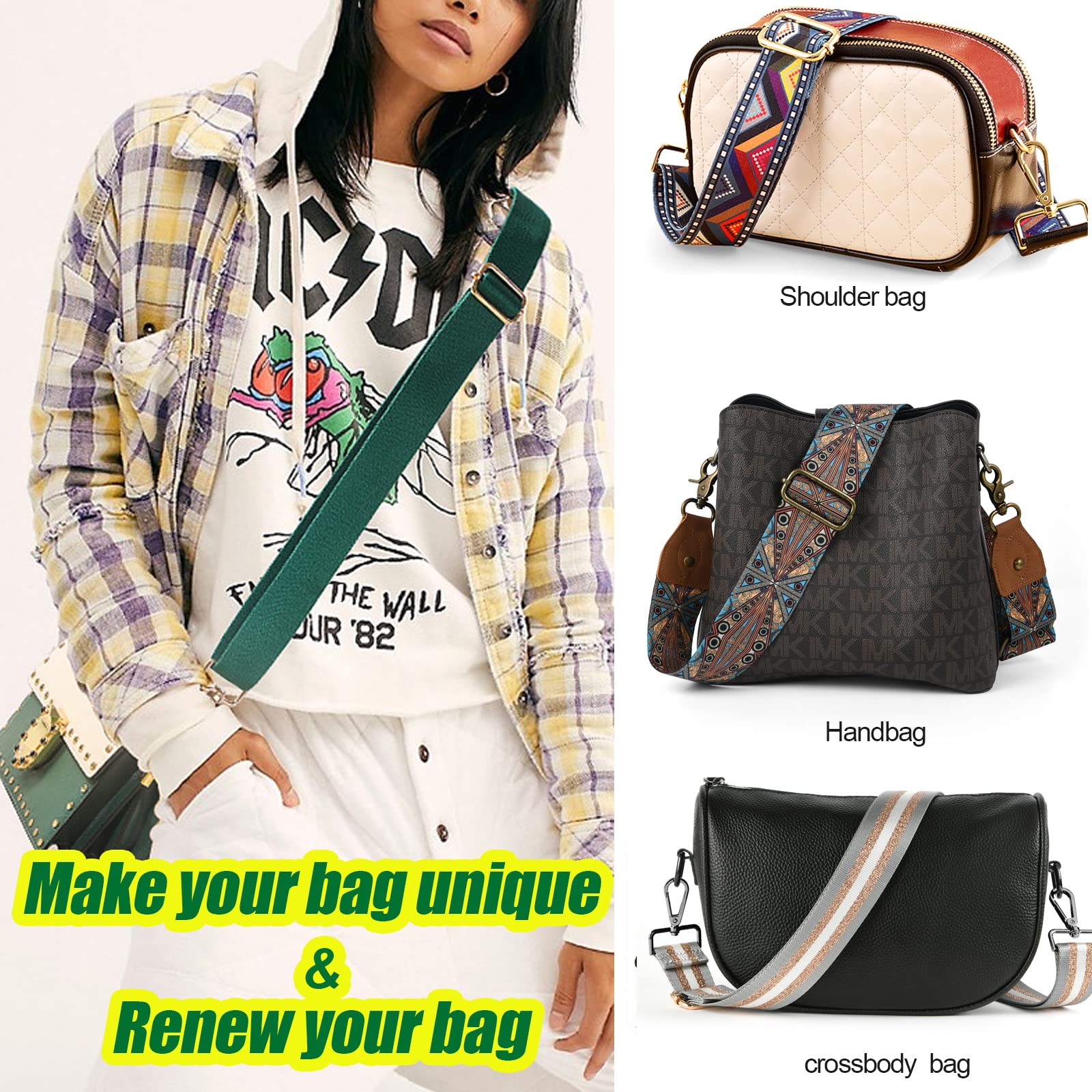 Ethnic Embroidery Wide Purse Straps For Women Shoulder Crossbody Bags,Replacement Guitar Strap,Wide Purse Strap For Handbags