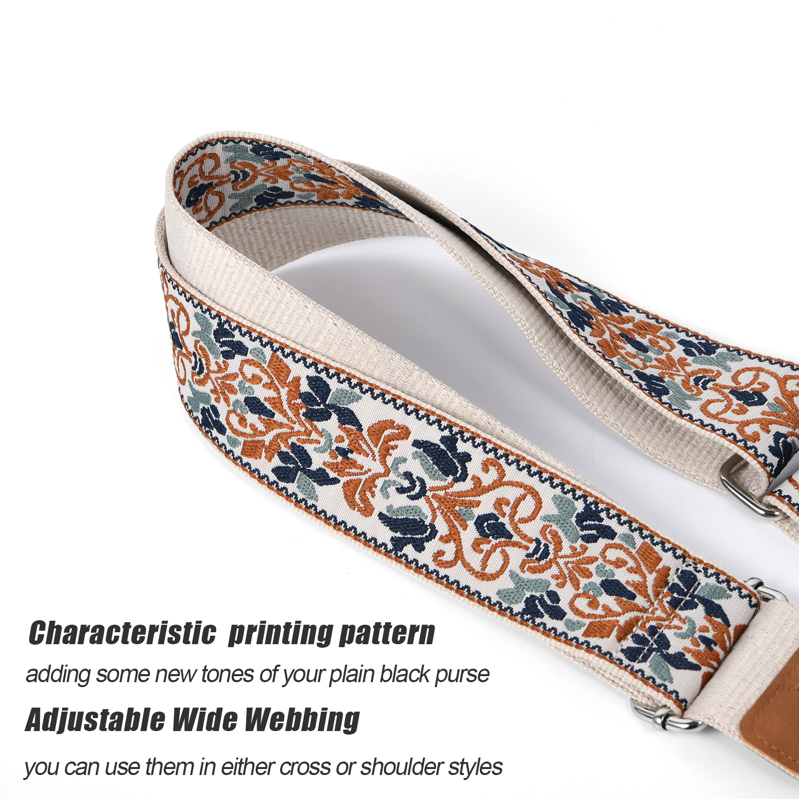 Ethnic Embroidery Wide Purse Straps For Women Shoulder Crossbody Bags,Replacement Guitar Strap,Wide Purse Strap For Handbags