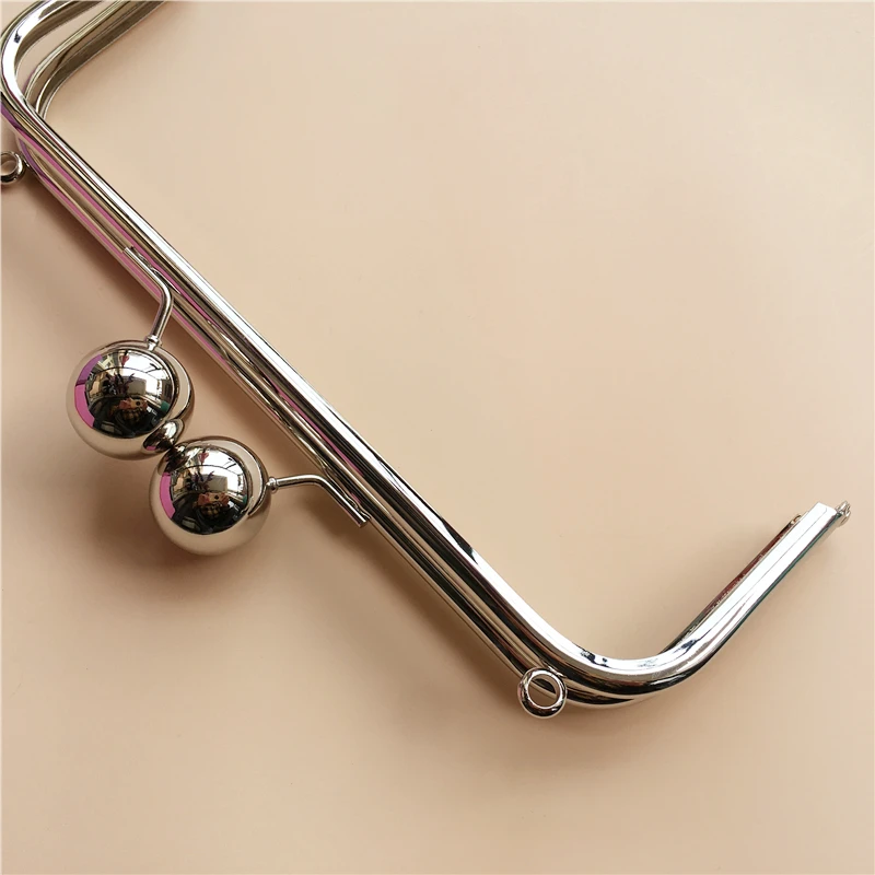 Metal Purse Frame Big Ball Kiss Lock Hanger Handle Accessaries Wallet Bag Frame Vintage DIY Bag Parts With Clasp Wholesale Price