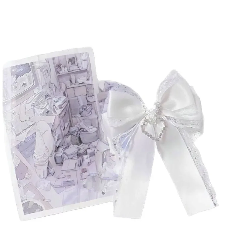 1Pc Ribbon Lace Bow Clip For Ita Bag Sweet Ribbon Bowknot Heart Diamond Clip Girls Lolita Backpack Decoration Bags Accessories