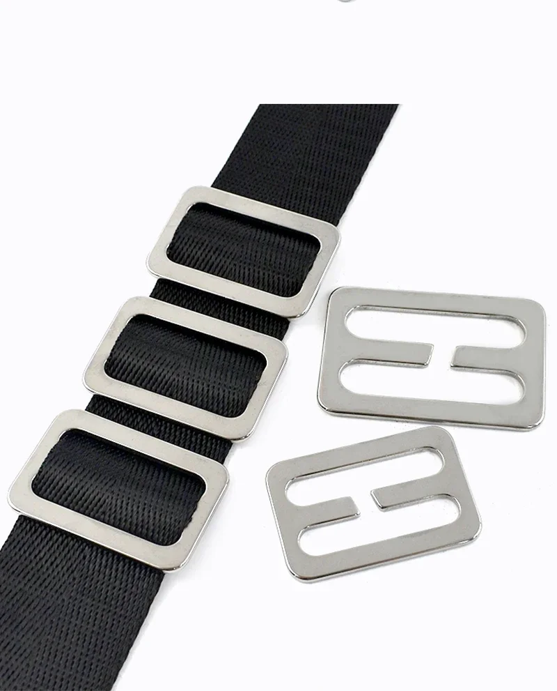 5/10Pcs 20-50mm Stainless Steel Silder Buckle for Bag Strap Backpack Buckles Adjuster Clasp Webbing Belt Loops DIY Accessories