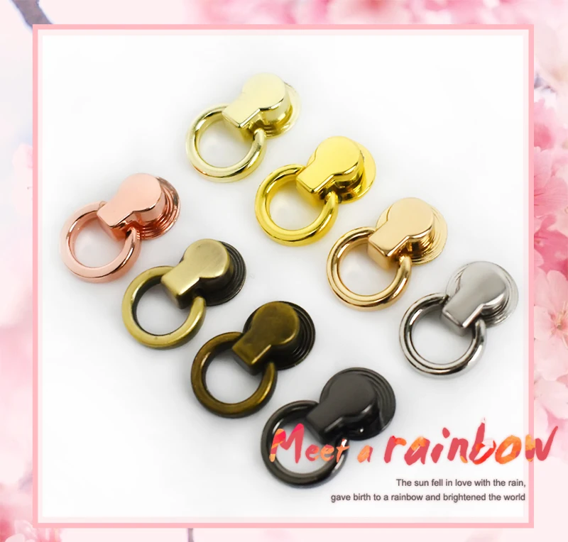 10/20Pc Deepeel 8x17mm Bag Side Clip Clasp Metal Ring Buckle Swivel Rivet Screw Handbag End Decoration Button Nail DIY Accessory