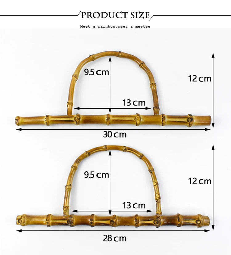 2/4Pcs 28/30cm Natural Bamboo Bag Handles Wooden Handle Purse Frame for Women's Handbag Woven-Bag DIY Handmade Bags Accessories