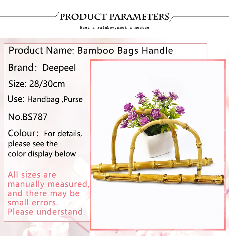 2/4Pcs 28/30cm Natural Bamboo Bag Handles Wooden Handle Purse Frame for Women's Handbag Woven-Bag DIY Handmade Bags Accessories