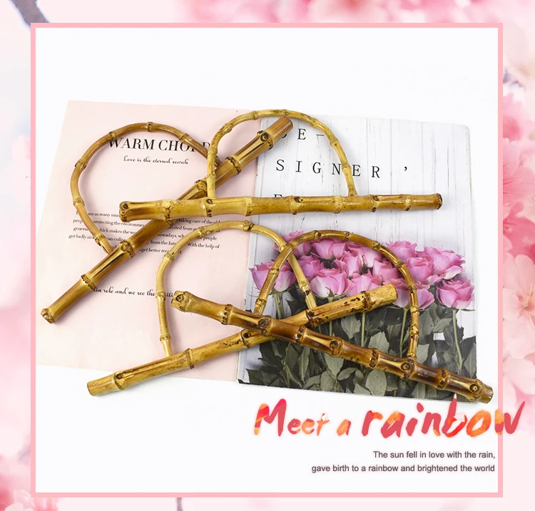 2/4Pcs 28/30cm Natural Bamboo Bag Handles Wooden Handle Purse Frame for Women's Handbag Woven-Bag DIY Handmade Bags Accessories