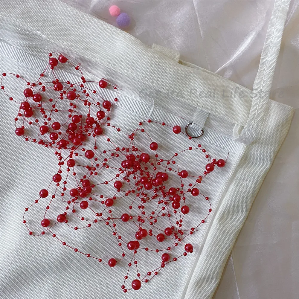 Italife Pearl Chain Charm Ita Bag Accessories Women Red Itabag Decoration for Teenager Girls Backpack Pink Length 5 Meters H311