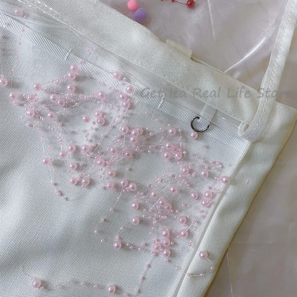 Italife Pearl Chain Charm Ita Bag Accessories Women Red Itabag Decoration for Teenager Girls Backpack Pink Length 5 Meters H311
