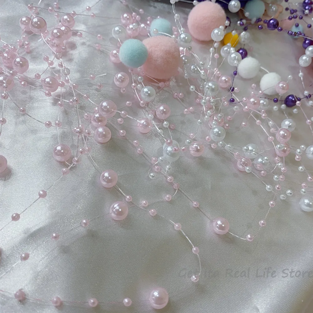 Italife Pearl Chain Charm Ita Bag Accessories Women Red Itabag Decoration for Teenager Girls Backpack Pink Length 5 Meters H311