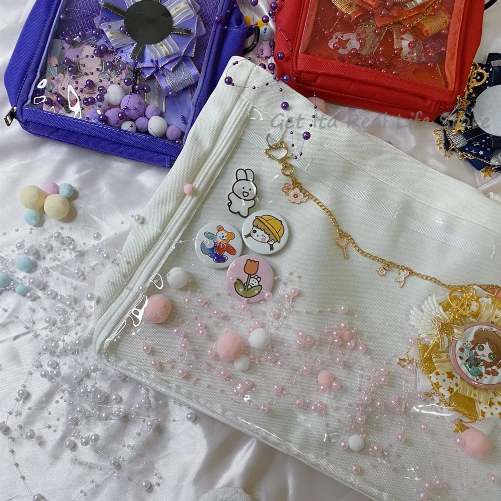 Italife Pearl Chain Charm Ita Bag Accessories Women Red Itabag Decoration for Teenager Girls Backpack Pink Length 5 Meters H311