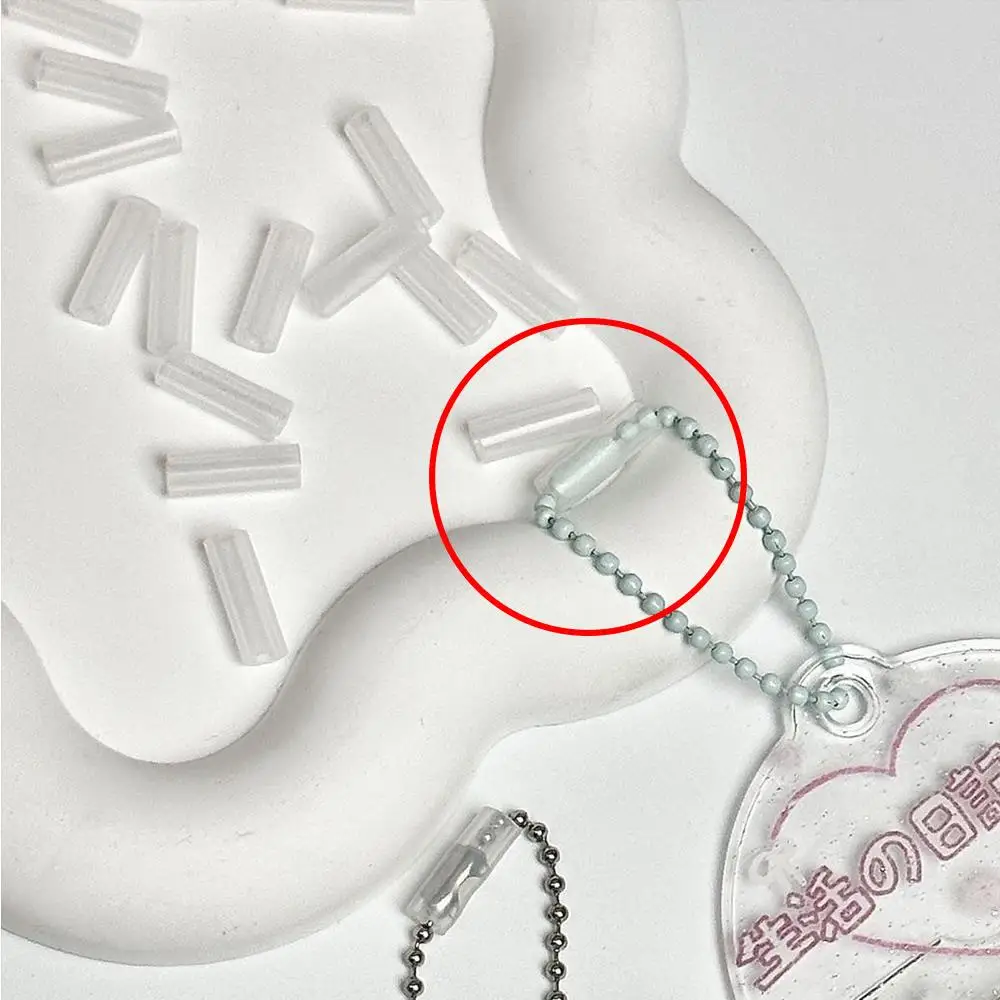 50Pcs Acrylic Bead Chain Anti-Loss Cover Pendant Keychain Card Chain Protector Bag Ornament To Prevent Falling Bead Chain