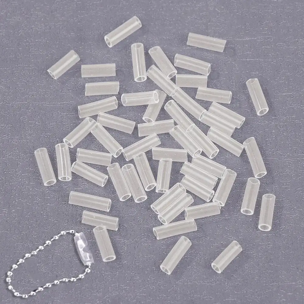 50Pcs Acrylic Bead Chain Anti-Loss Cover Pendant Keychain Card Chain Protector Bag Ornament To Prevent Falling Bead Chain