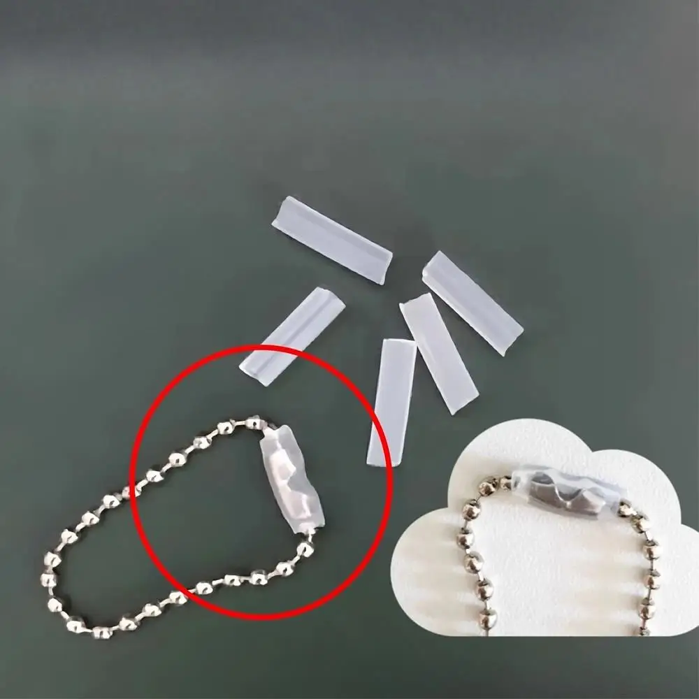 50Pcs Acrylic Bead Chain Anti-Loss Cover Pendant Keychain Card Chain Protector Bag Ornament To Prevent Falling Bead Chain