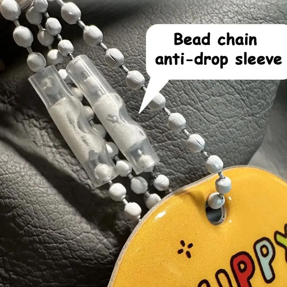 50Pcs Acrylic Bead Chain Anti-Loss Cover Pendant Keychain Card Chain Protector Bag Ornament To Prevent Falling Bead Chain