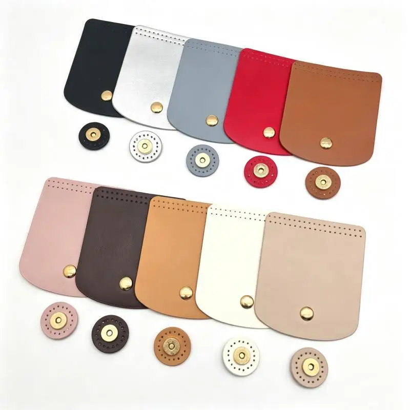 Bag Flap Cover Women's Crochet Bag Accessories DIY PU Leather Flap Material Crochet Handbag Bag Parts For Knitted Bag