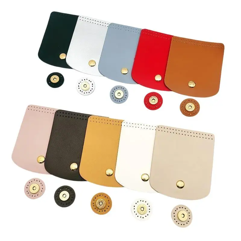 Bag Flap Cover Women's Crochet Bag Accessories DIY PU Leather Flap Material Crochet Handbag Bag Parts For Knitted Bag