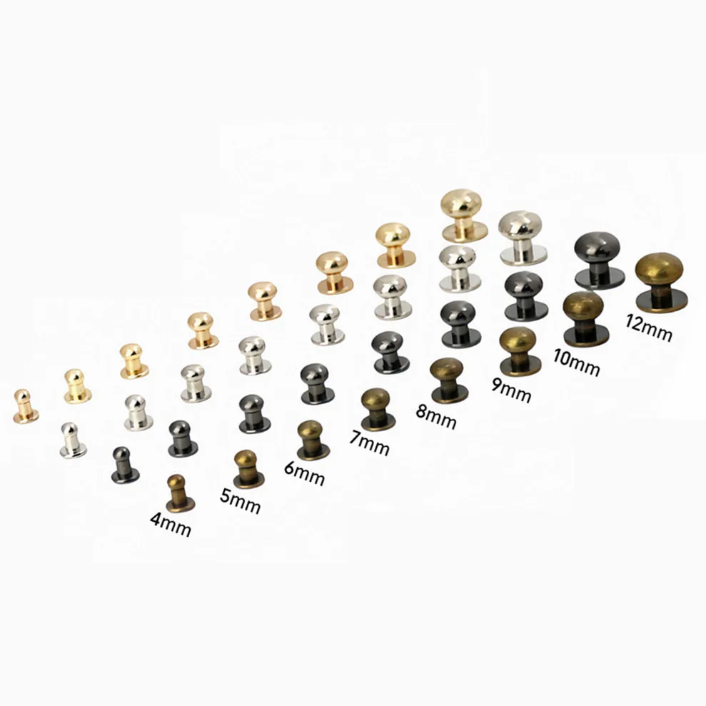 10-120Pcs 4/5/6/7/8/9/10MM Round Knob Rivets Metal Monk Head Screws Studs Alloy Nail Buckle Tack Cloth Button Bag Leather Crafts