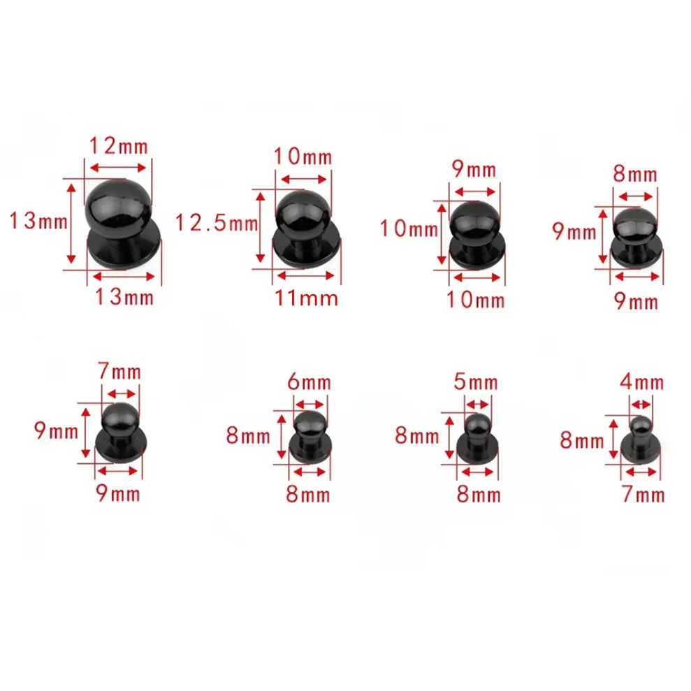 10-120Pcs 4/5/6/7/8/9/10MM Round Knob Rivets Metal Monk Head Screws Studs Alloy Nail Buckle Tack Cloth Button Bag Leather Crafts