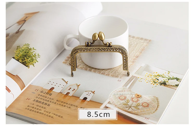 LIONSEN DIY Antique Bronze Flower Bud Head Metal Purse Frame Handle Kiss Clasp Lock for Bag Sewing Craft Tailor Accessories
