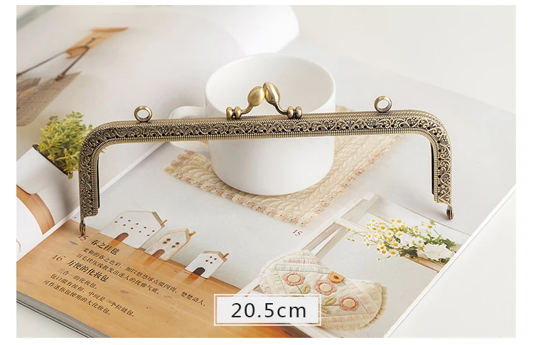 LIONSEN DIY Antique Bronze Flower Bud Head Metal Purse Frame Handle Kiss Clasp Lock for Bag Sewing Craft Tailor Accessories