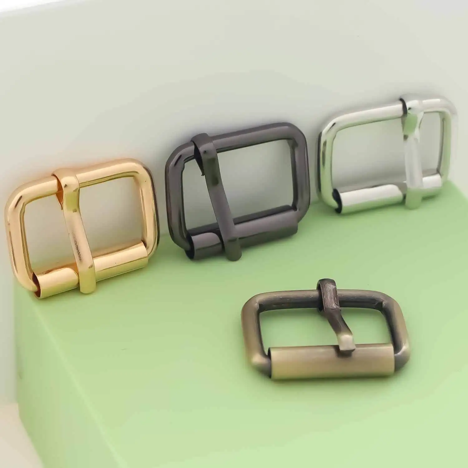5PCS Roller Buckle Metal Adjustable Belt Pin Buckle Bag Strap Slide Tri-Glide Buckle Webbing Hardware DIY