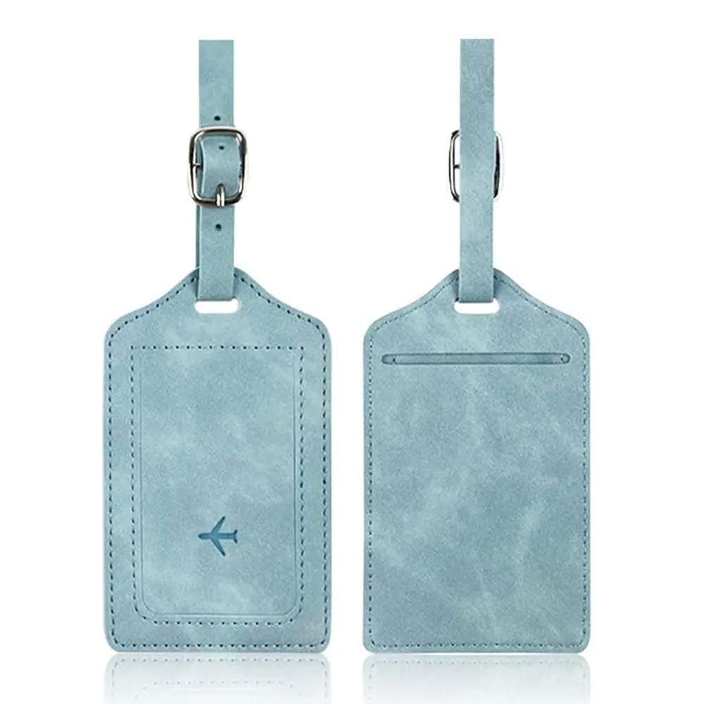 Portable Leather Luggage Tag Travel Suitcase Name Address ID Baggage Label Address Holder Boarding Tags Travel Accessories