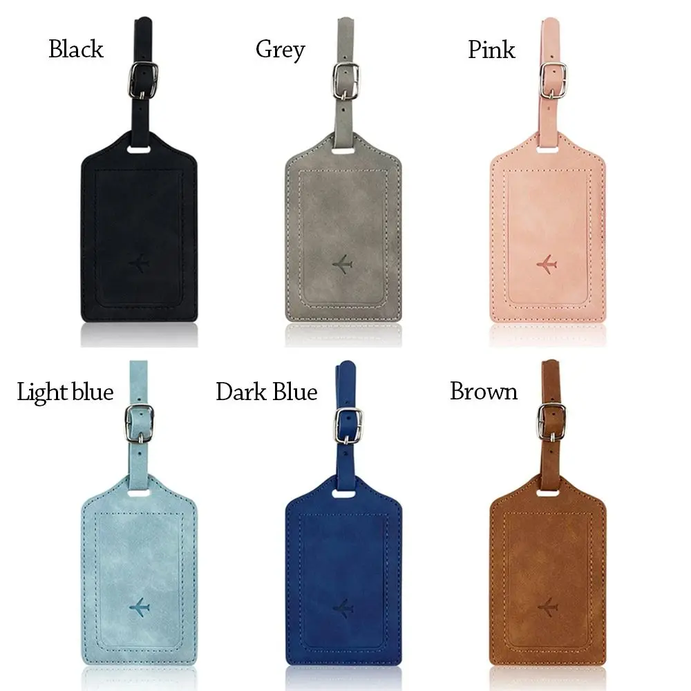 Portable Leather Luggage Tag Travel Suitcase Name Address ID Baggage Label Address Holder Boarding Tags Travel Accessories