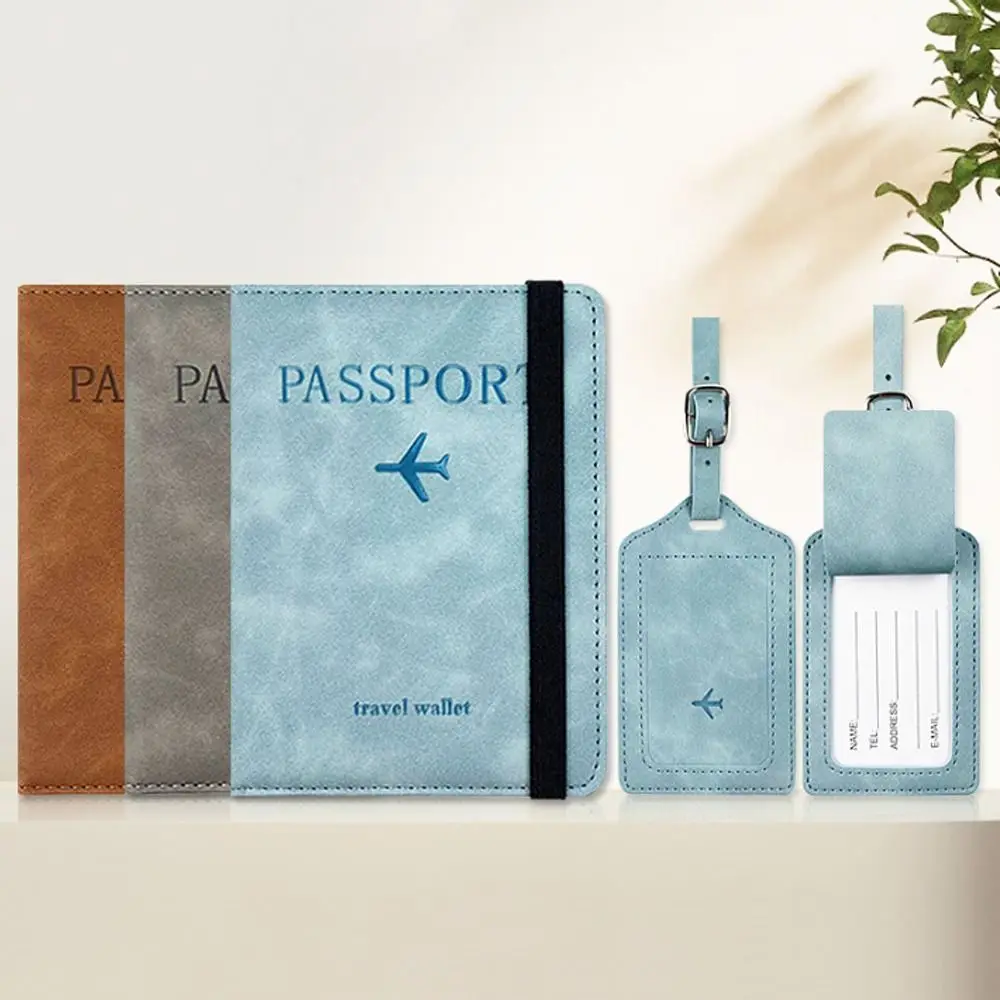 Portable Leather Luggage Tag Travel Suitcase Name Address ID Baggage Label Address Holder Boarding Tags Travel Accessories
