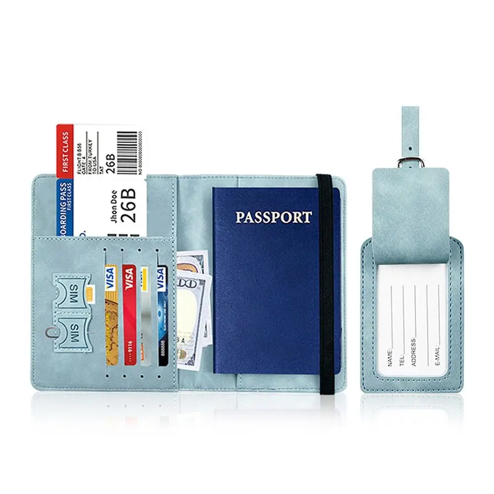 Portable Leather Luggage Tag Travel Suitcase Name Address ID Baggage Label Address Holder Boarding Tags Travel Accessories