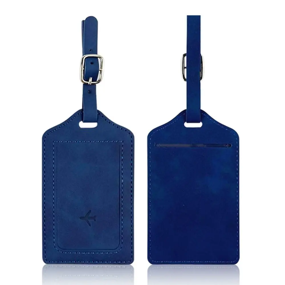 Portable Leather Luggage Tag Travel Suitcase Name Address ID Baggage Label Address Holder Boarding Tags Travel Accessories
