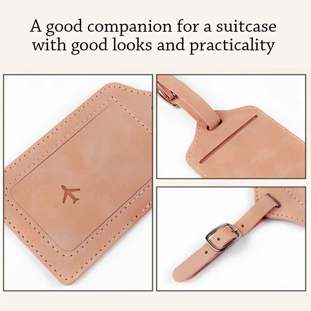 Portable Leather Luggage Tag Travel Suitcase Name Address ID Baggage Label Address Holder Boarding Tags Travel Accessories