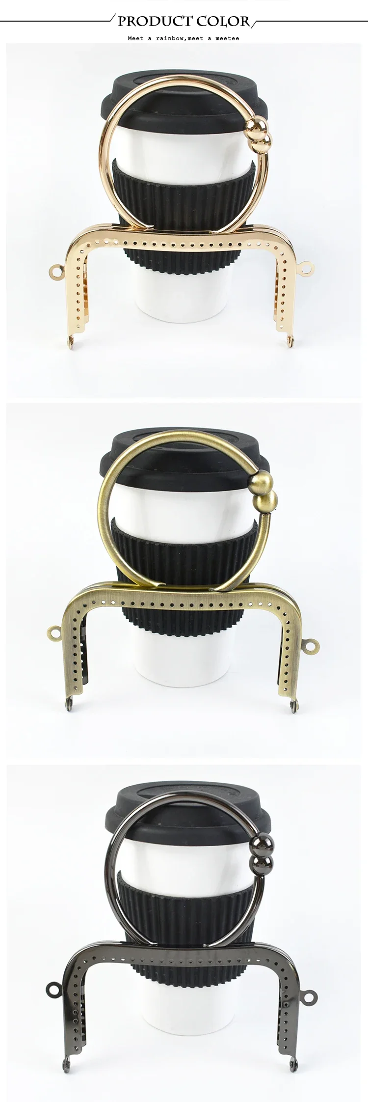 1/2/3Pcs Deepeel 12.5cm Metal Bag Handles Round Purse Frame Kiss Clasp Handbag Wallet Sewing Brackets Making Bags Accessories