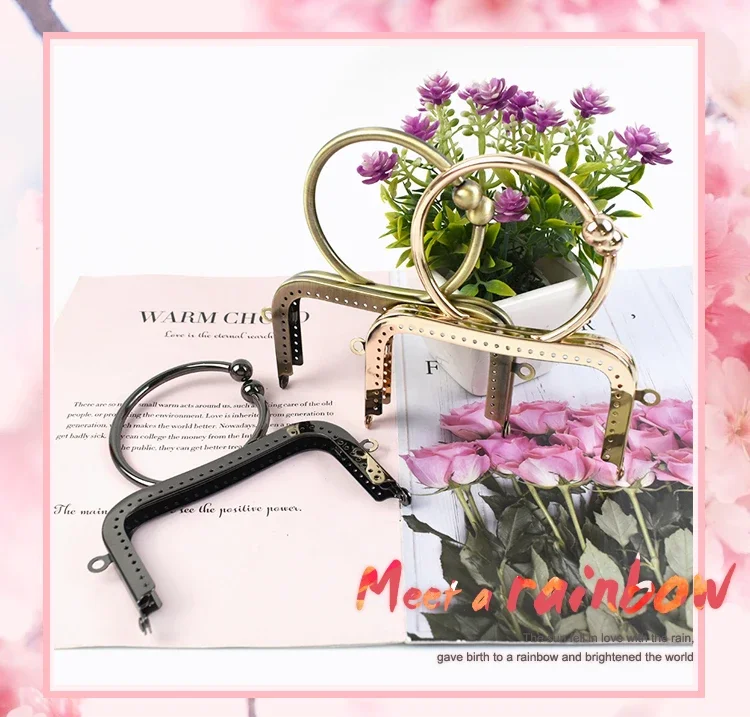 1/2/3Pcs Deepeel 12.5cm Metal Bag Handles Round Purse Frame Kiss Clasp Handbag Wallet Sewing Brackets Making Bags Accessories