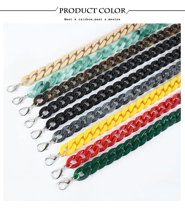 1-5Pcs Deepeel 60cm Bags Straps Colorful Acrylic Bag Chains Handbag Shoulder Strap Purse Replace Parts DIY Hardware Accessories