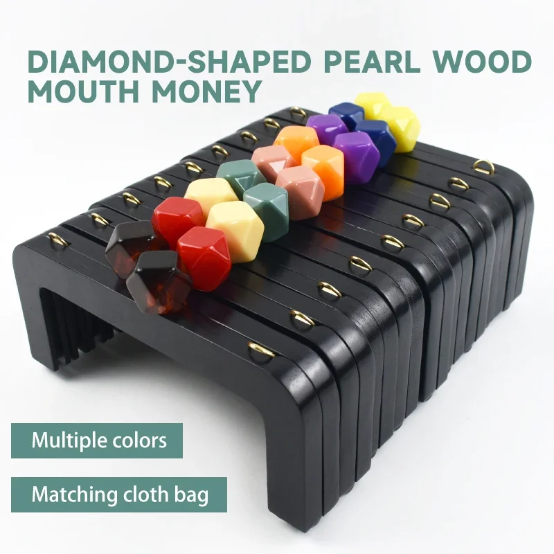 1Pc 20cm Purse Frame Lock Wooden Handle Women Wallet Handbag Frames Clip Wood Closure Brackets Black Handles DIY Bag Accessories