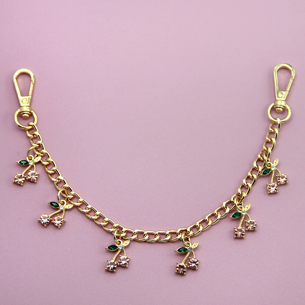 Fashion temperament glass stone red cherry chain jewelry bag hanging jewelry bag charm bag accessories