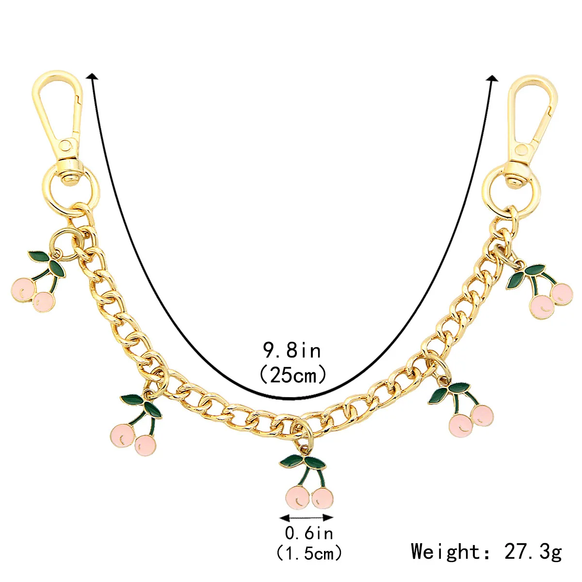 Fashion temperament glass stone red cherry chain jewelry bag hanging jewelry bag charm bag accessories