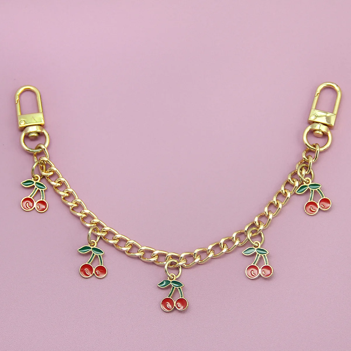 Fashion temperament glass stone red cherry chain jewelry bag hanging jewelry bag charm bag accessories