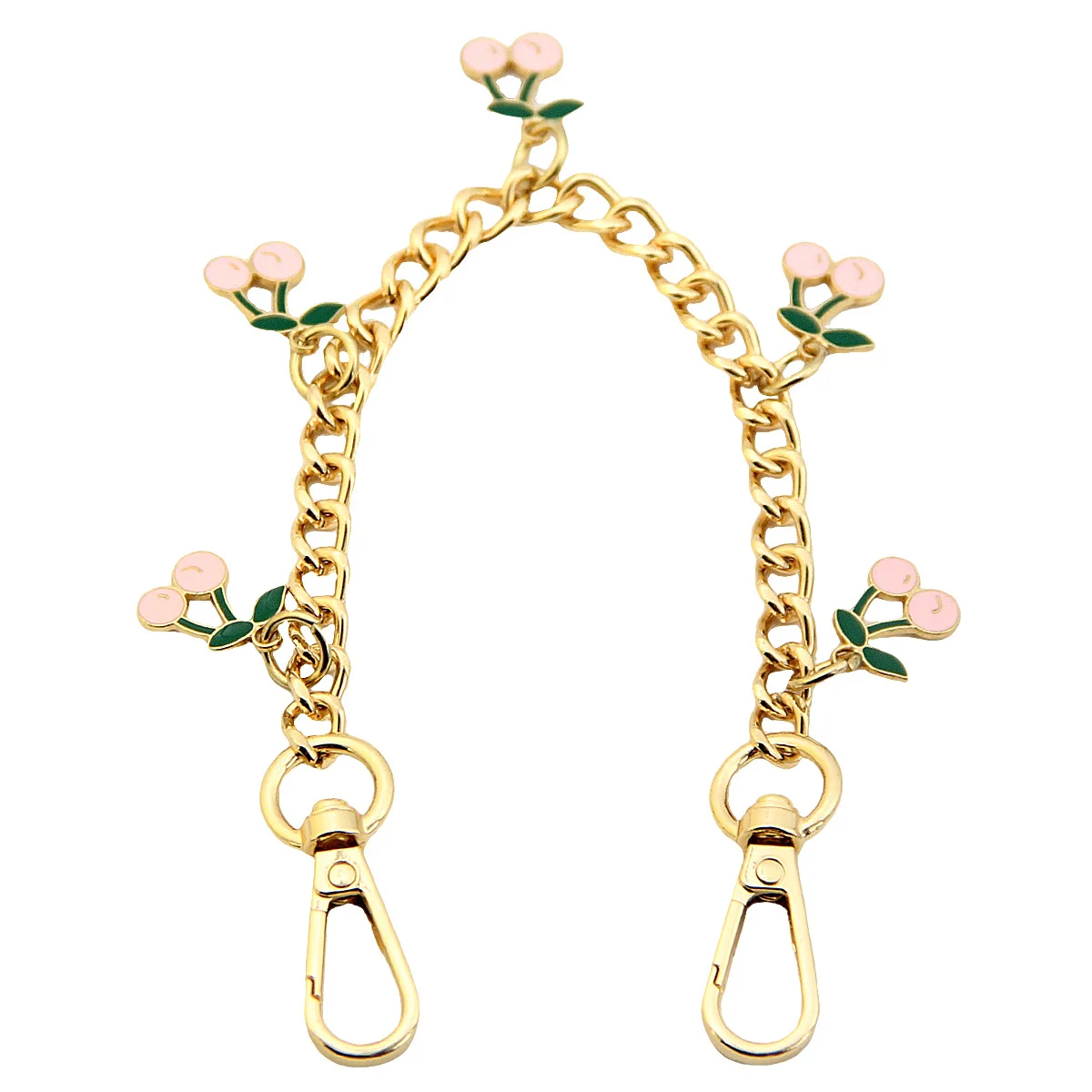 Fashion temperament glass stone red cherry chain jewelry bag hanging jewelry bag charm bag accessories