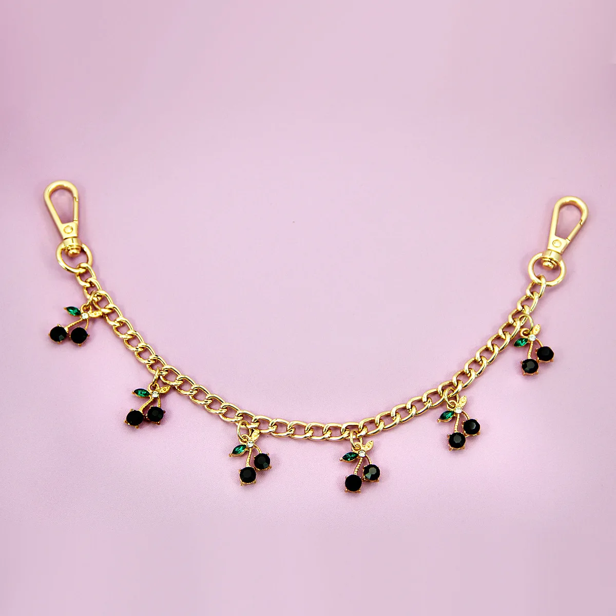 Fashion temperament glass stone red cherry chain jewelry bag hanging jewelry bag charm bag accessories